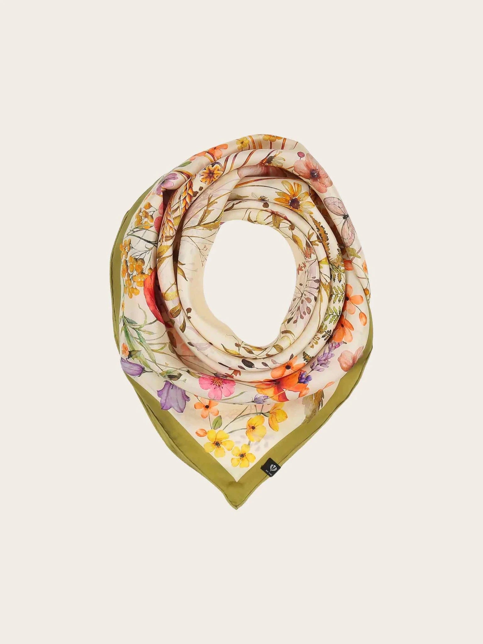 Flower and Plant Silk SquareScarvesPosh Boutique