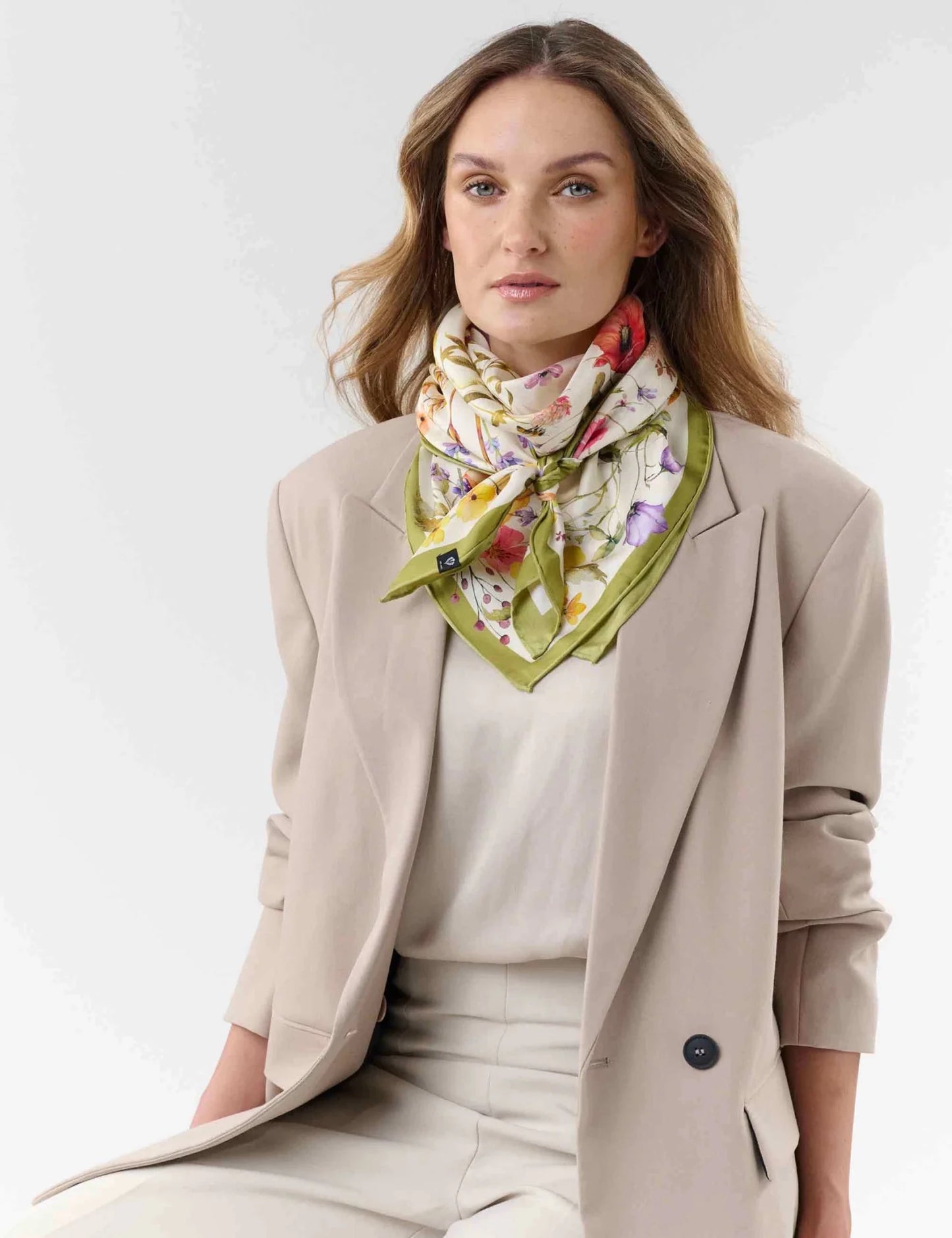 Flower and Plant Silk SquareScarvesPosh Boutique