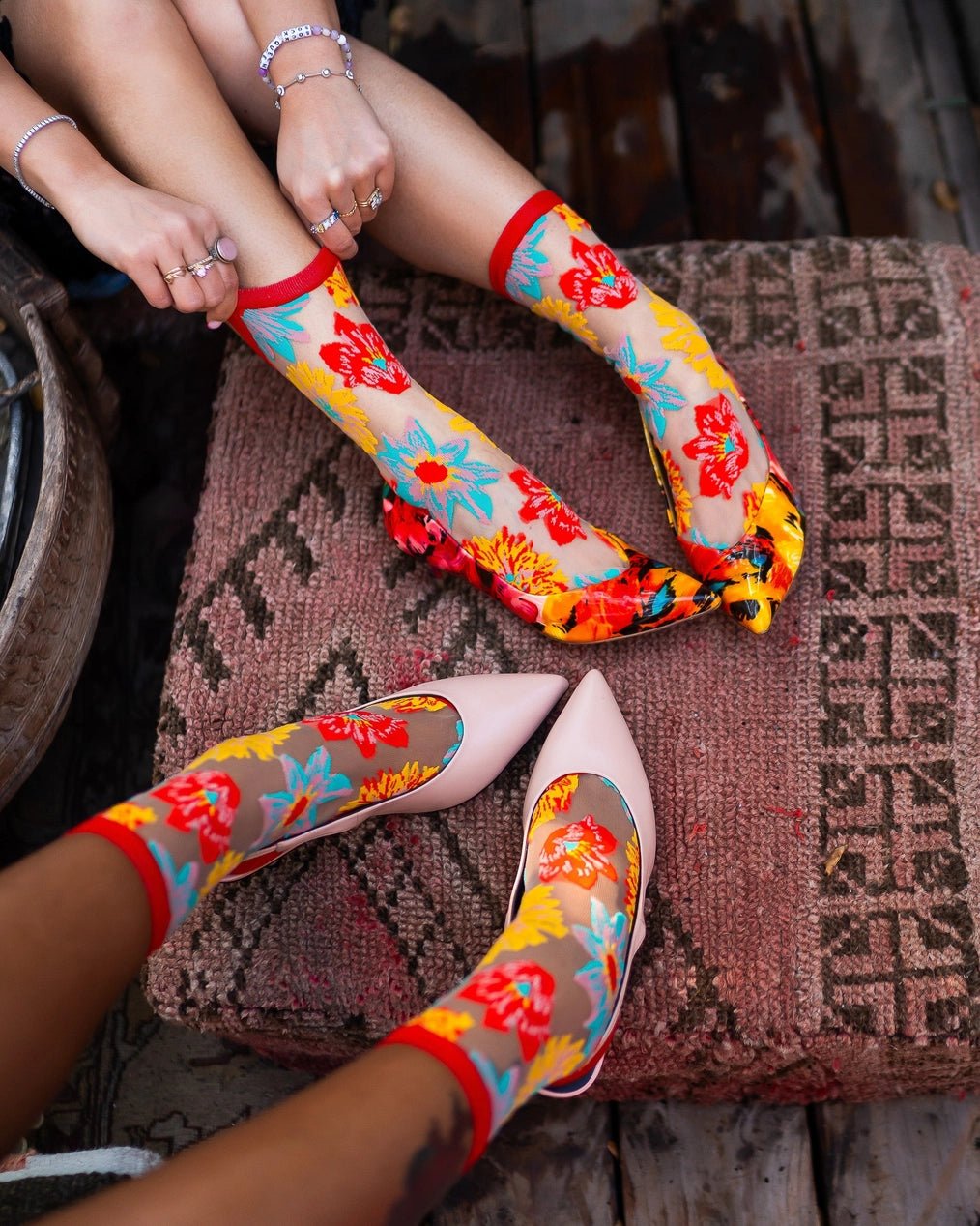 Flower Power Sheer SocksPosh Boutique