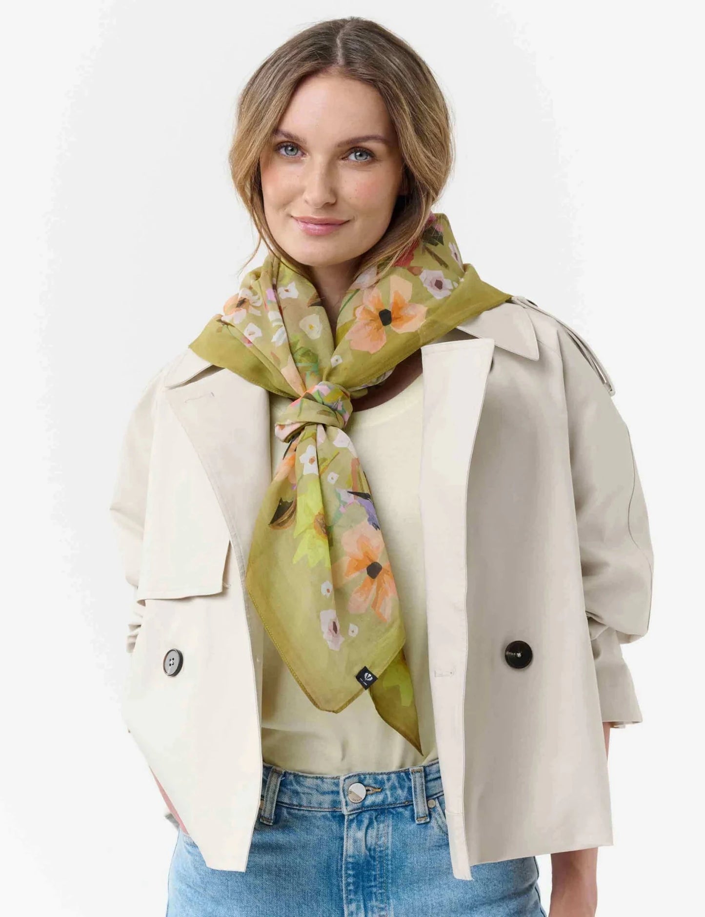 Flowers and Birds Square ScarfScarvesPosh Boutique