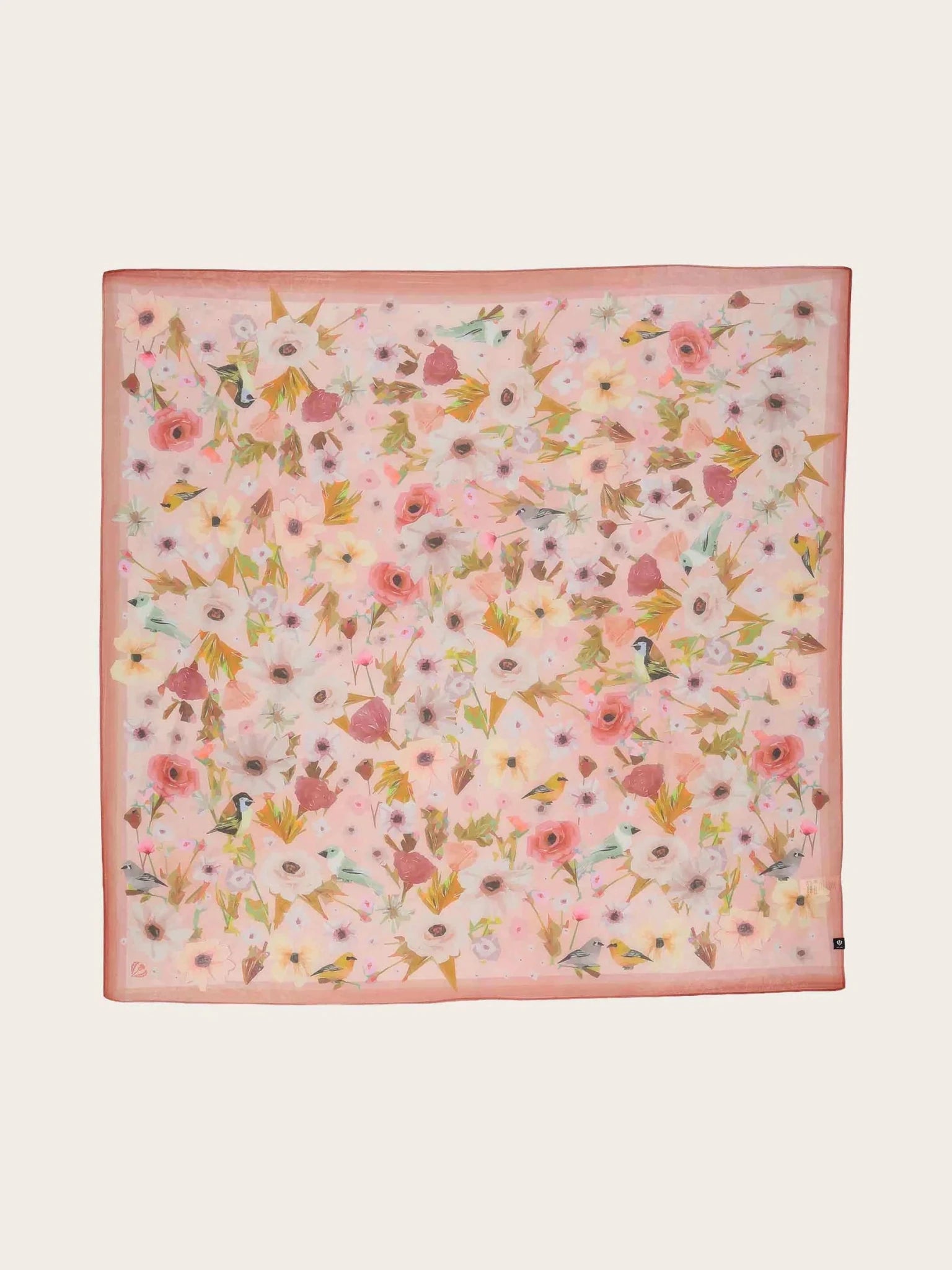 Flowers and Birds Square ScarfScarvesPosh Boutique