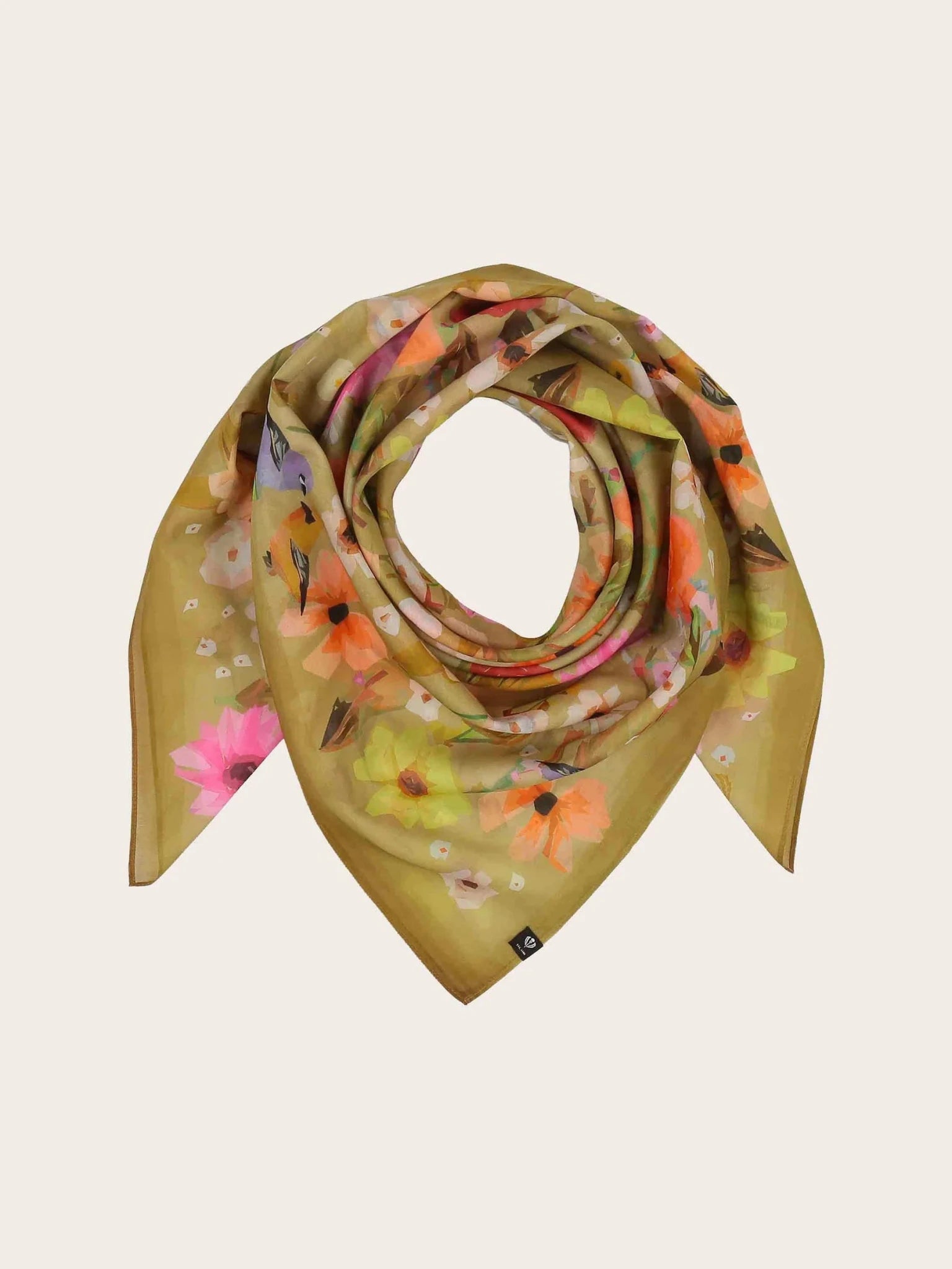 Flowers and Birds Square ScarfScarvesPosh Boutique