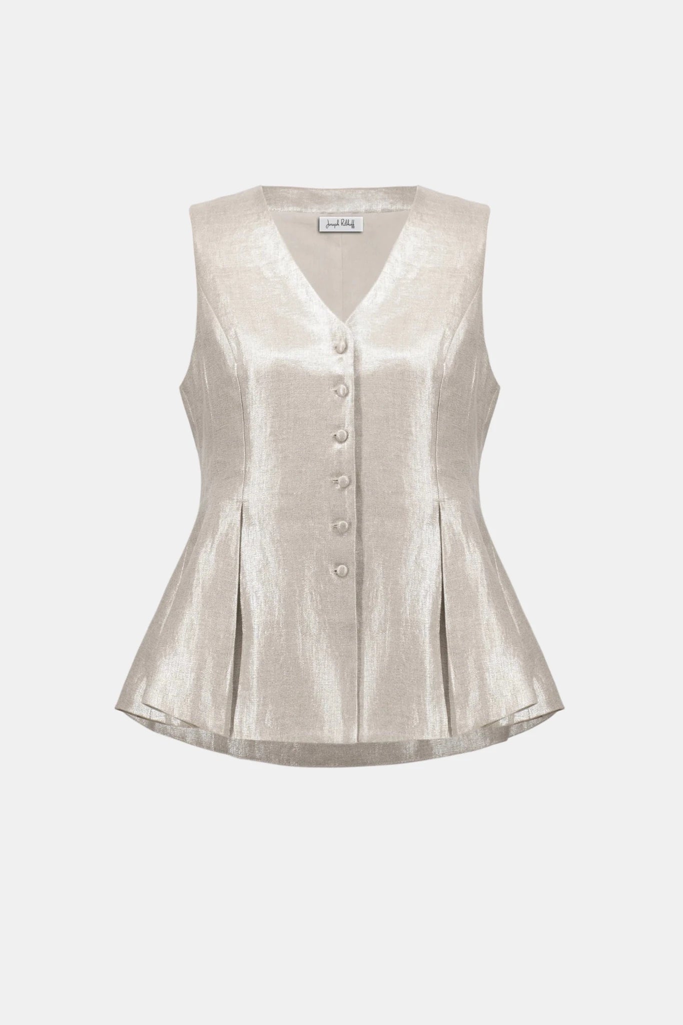 Foiled Linen Peplum VestPosh Boutique