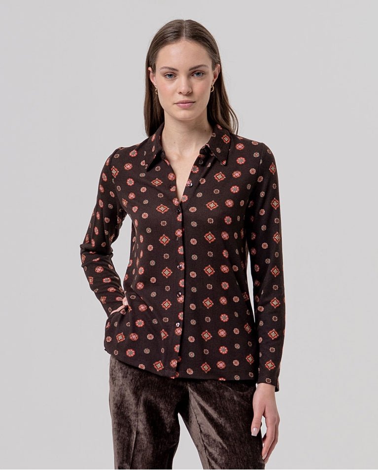 Foulard Print ShirtTopsPosh Boutique