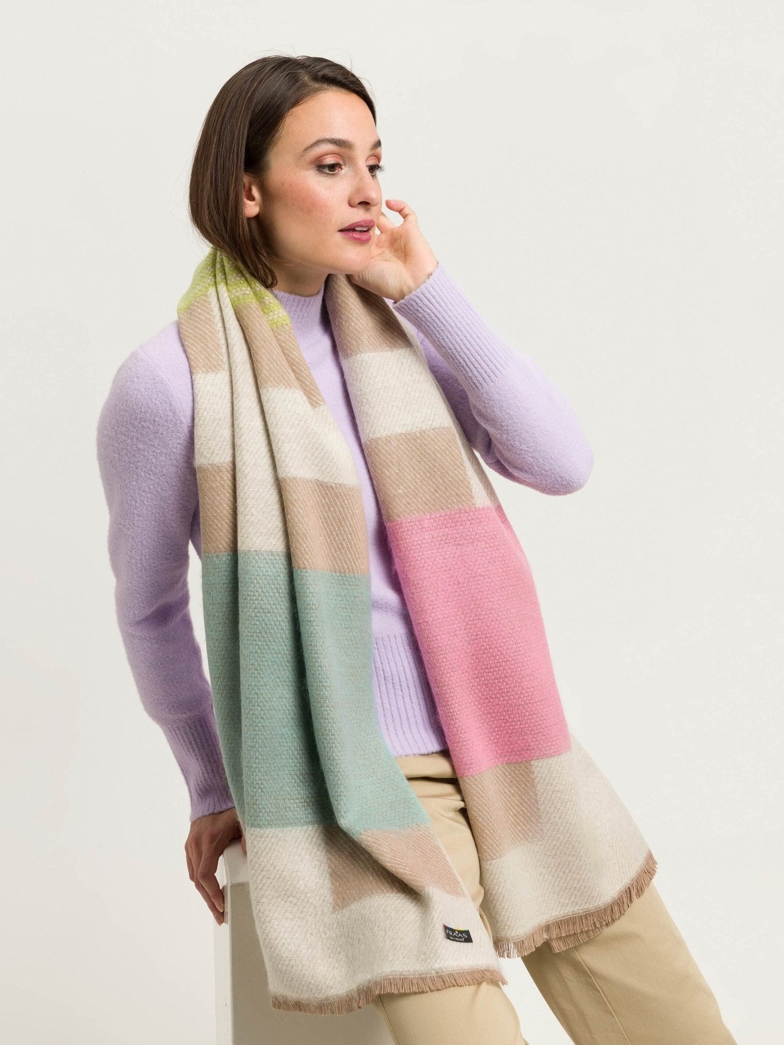 Fraas Blocks and Stripes Wrap ScarfScarvesPosh Boutique