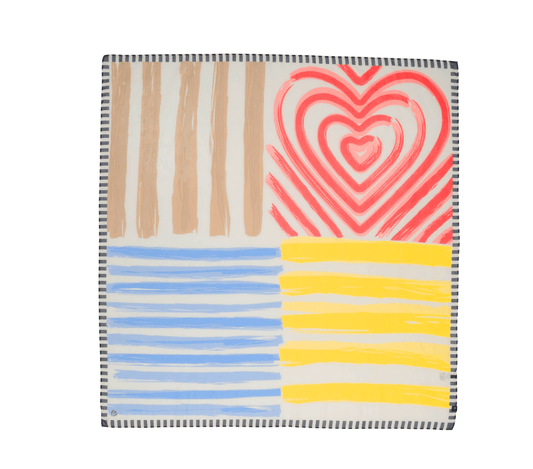 Fraas Lined Heart Silk SquareScarvesPosh Boutique