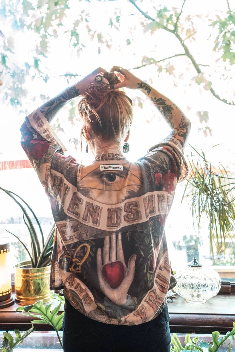 Friendship, Love & Truth Cropped KimonoPosh Boutique