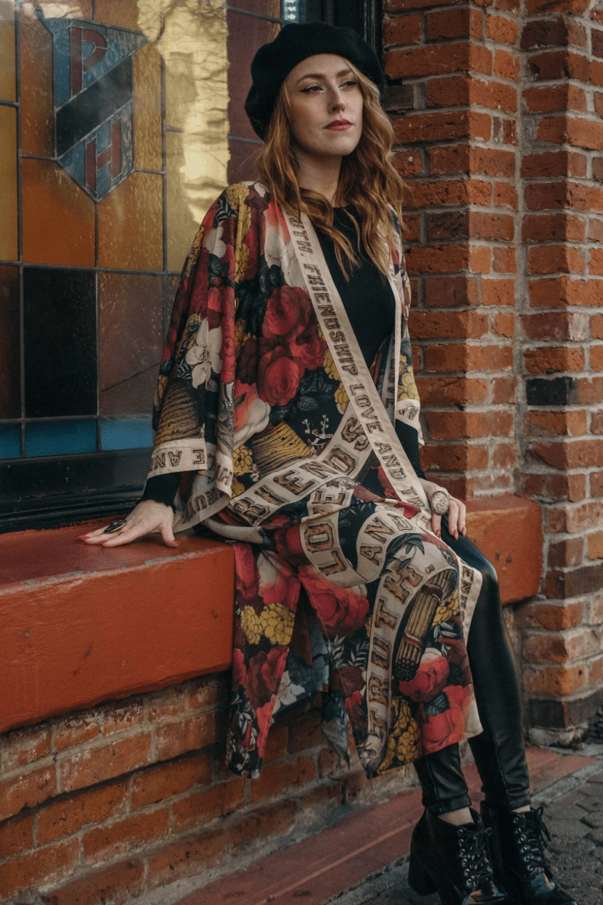 Friendship Love & Truth Duster KimonoPosh Boutique