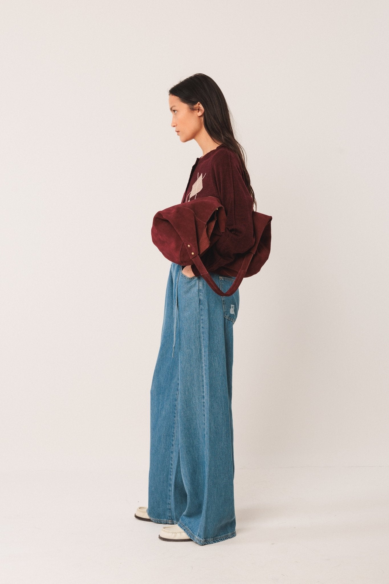 Garnet Leather TotePosh Boutique