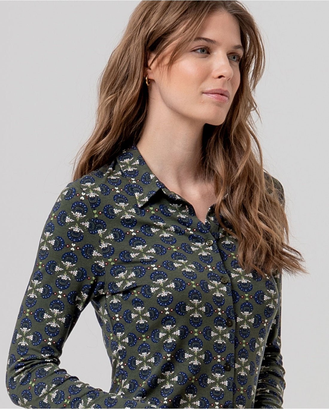 Geometric Floral Print ShirtPosh Boutique