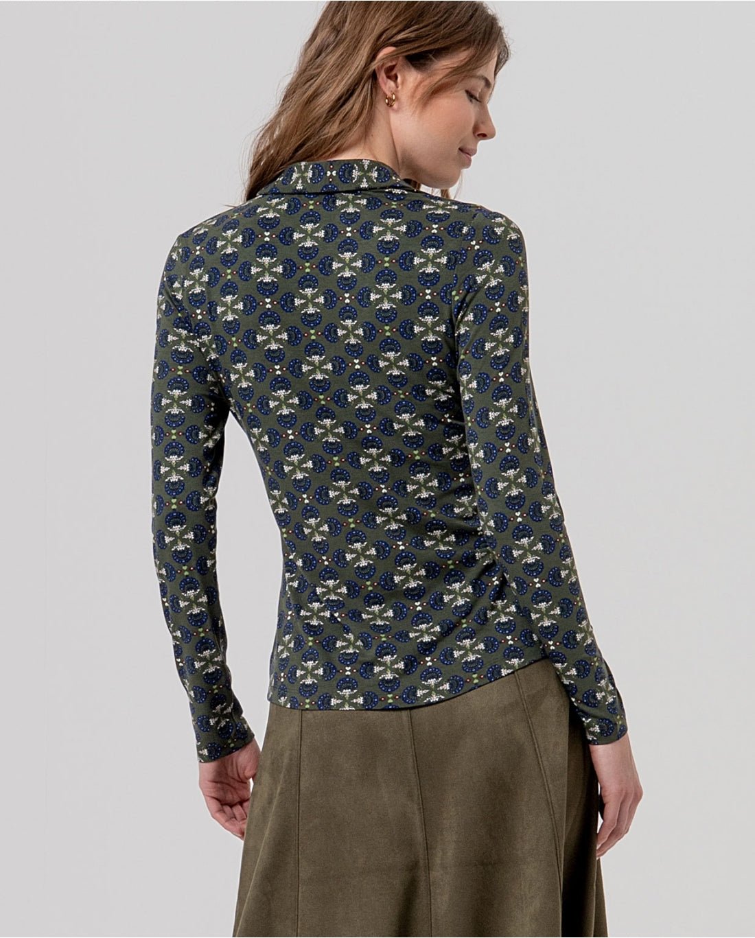 Geometric Floral Print ShirtPosh Boutique