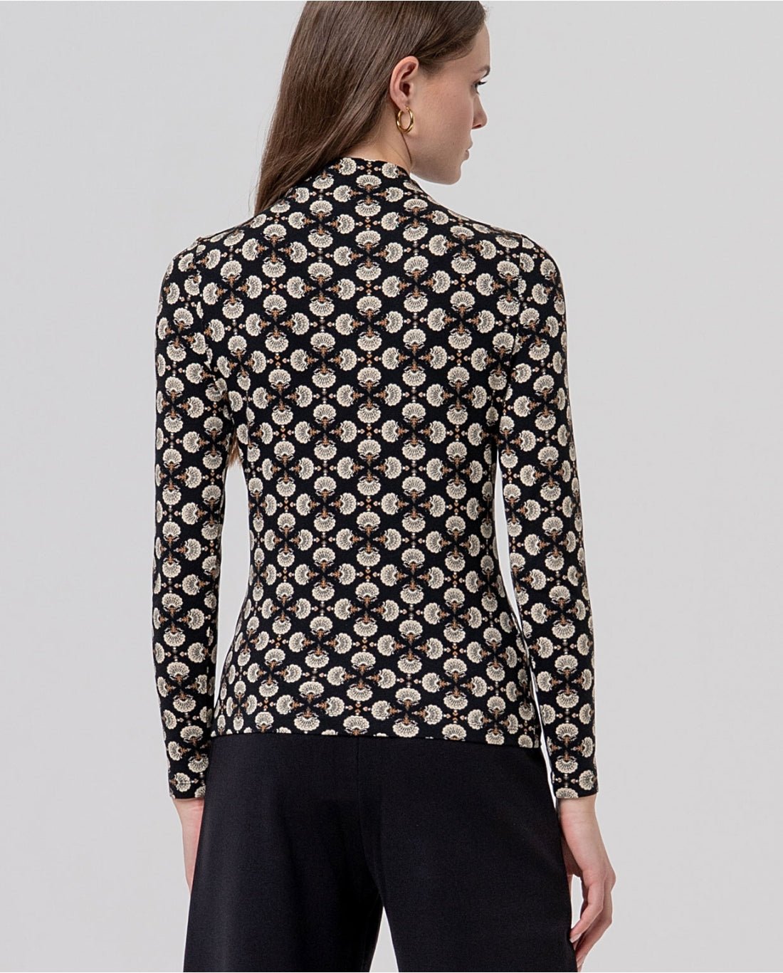 Geometric Print High-neck TopPosh Boutique