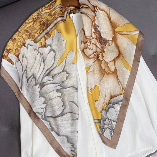 Golden Floral ScarfPosh Boutique