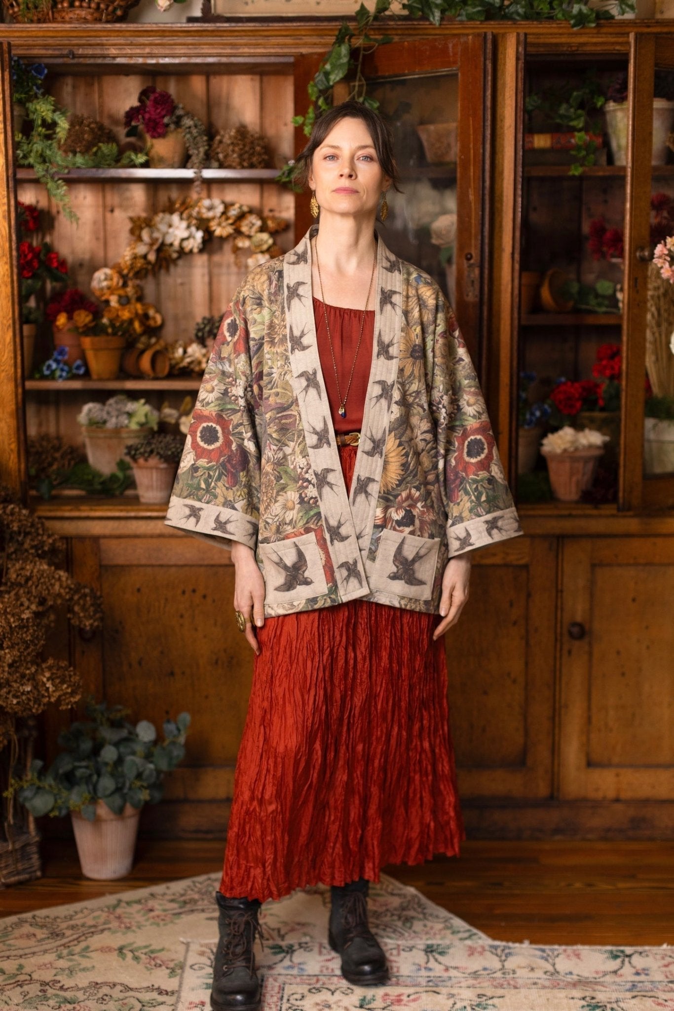 Golden Hour Fleece Cottage Kimono JacketJacketsPosh Boutique