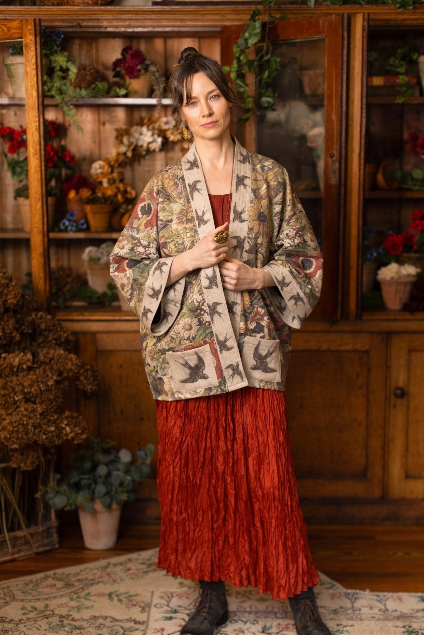 Golden Hour Fleece Cottage Kimono JacketJacketsPosh Boutique