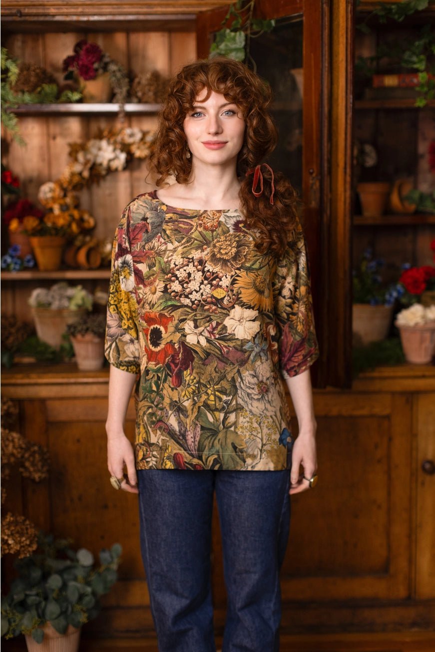 Golden Hour Luxe Floral Tunic ShirtTopsPosh Boutique