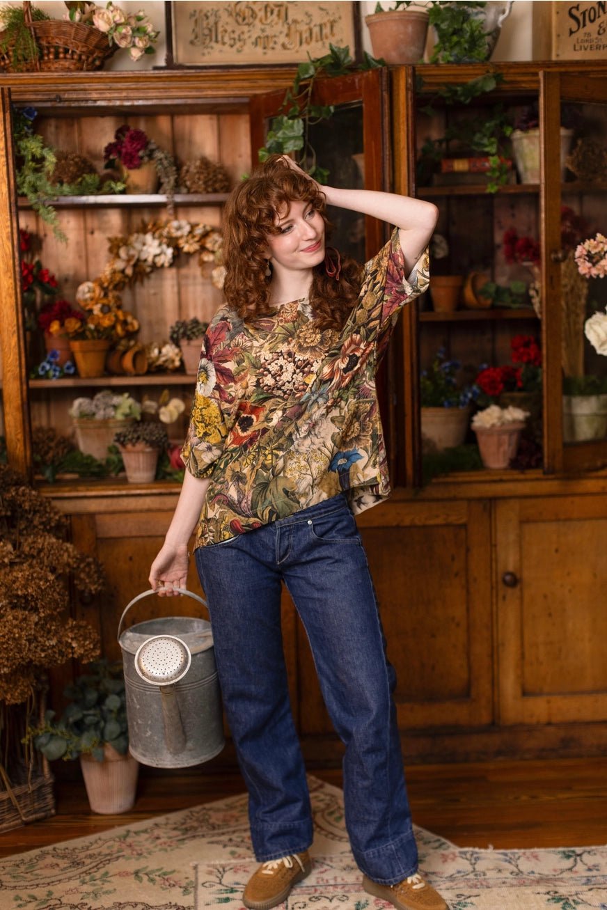 Golden Hour Luxe Floral Tunic ShirtTopsPosh Boutique