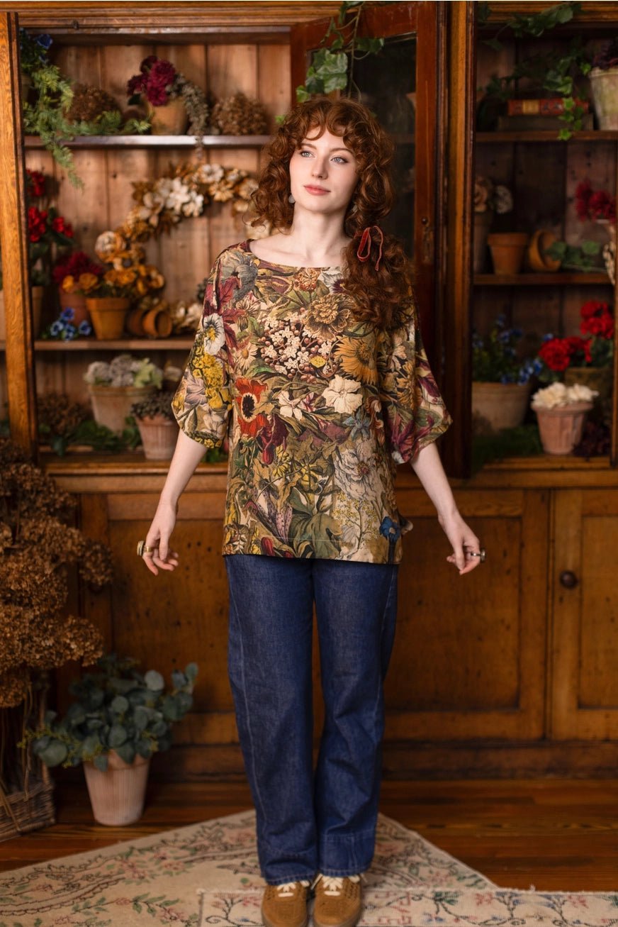 Golden Hour Luxe Floral Tunic ShirtTopsPosh Boutique