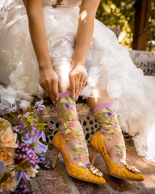 Heart Floral Sheer SocksPosh Boutique