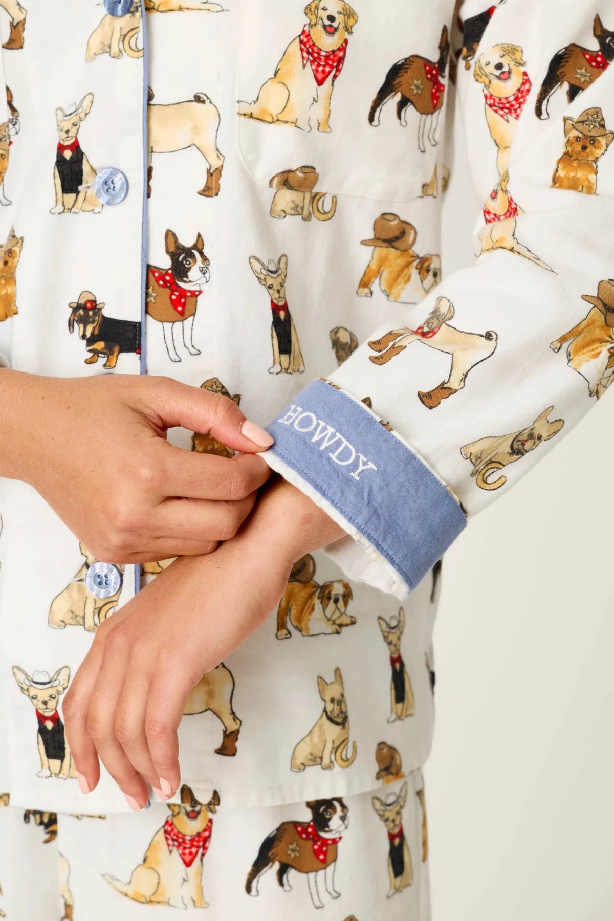 Howdy Paw-tner Dog Print 3-Piece Flannel PJ SetPosh Boutique