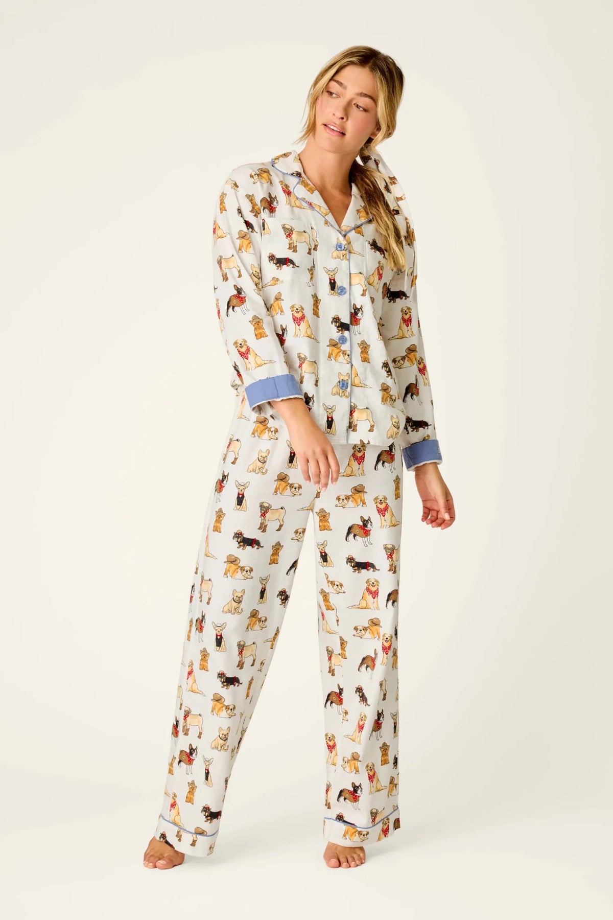 Howdy Paw-tner Dog Print 3-Piece Flannel PJ SetPosh Boutique