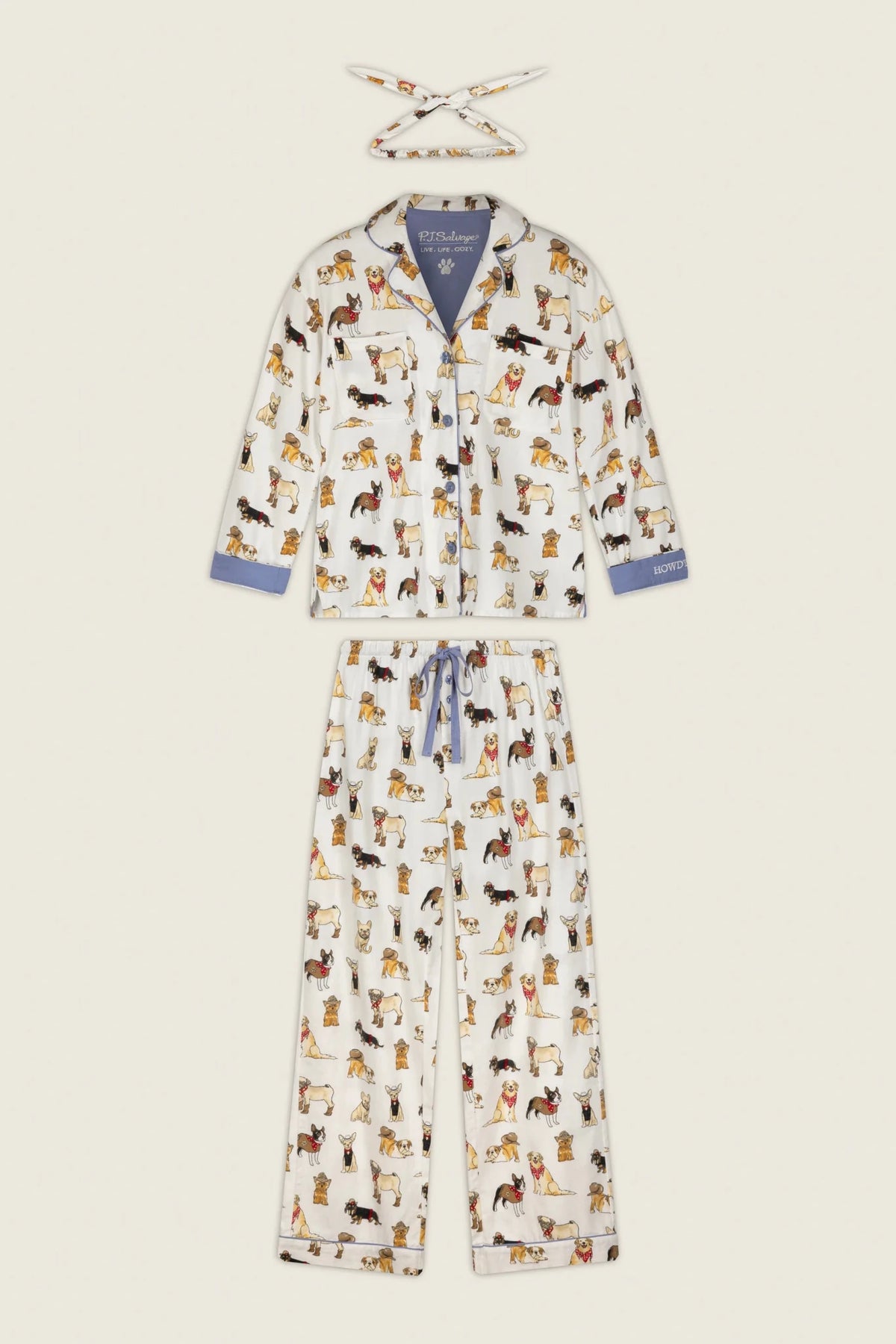 Howdy Paw-tner Dog Print 3-Piece Flannel PJ SetPosh Boutique