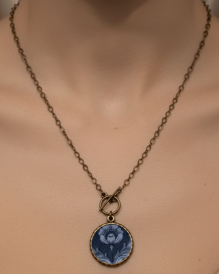 "Indigo" Antique China NecklaceJewelryPosh Boutique
