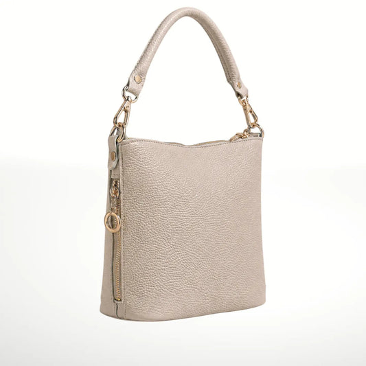 Istelia Taupe Leather BagHandbagsPosh Boutique