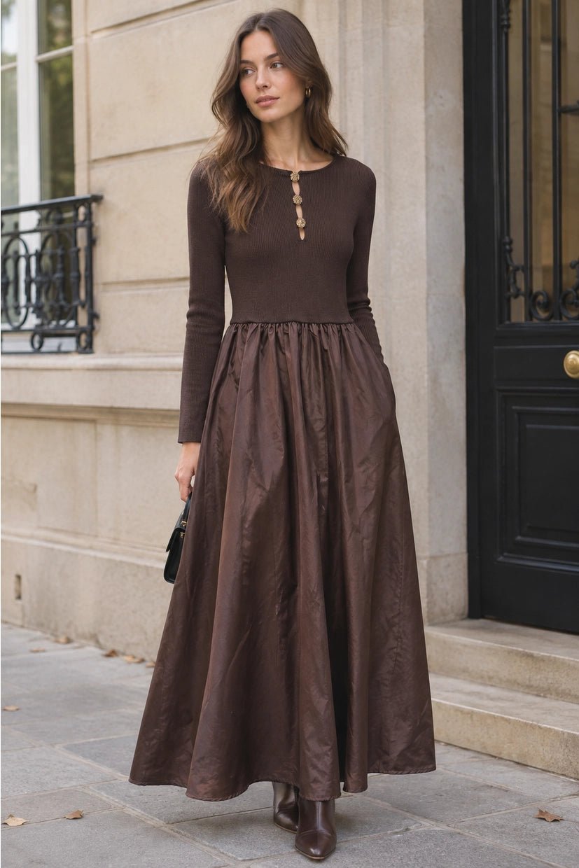 Jackie Dress with Gold ButtonsDressesPosh Boutique