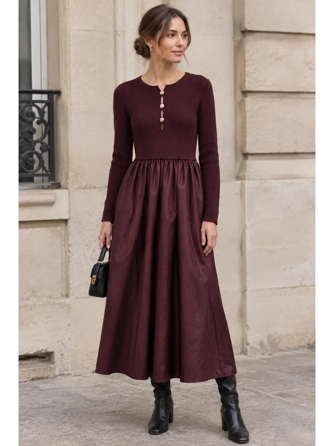 Jackie Dress with Gold ButtonsDressesPosh Boutique