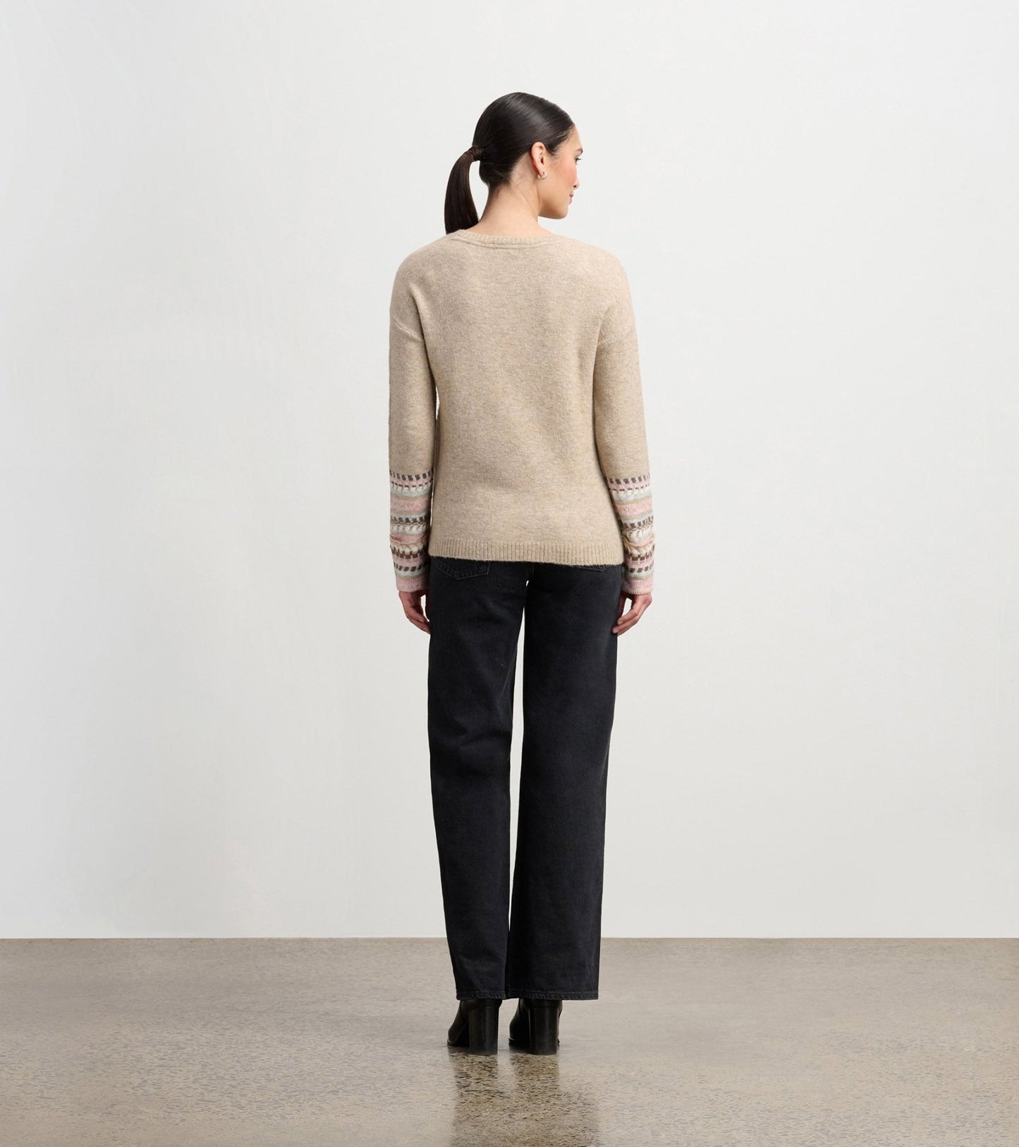 Jacquard Cuff Sleeve SweaterSweatersPosh Boutique