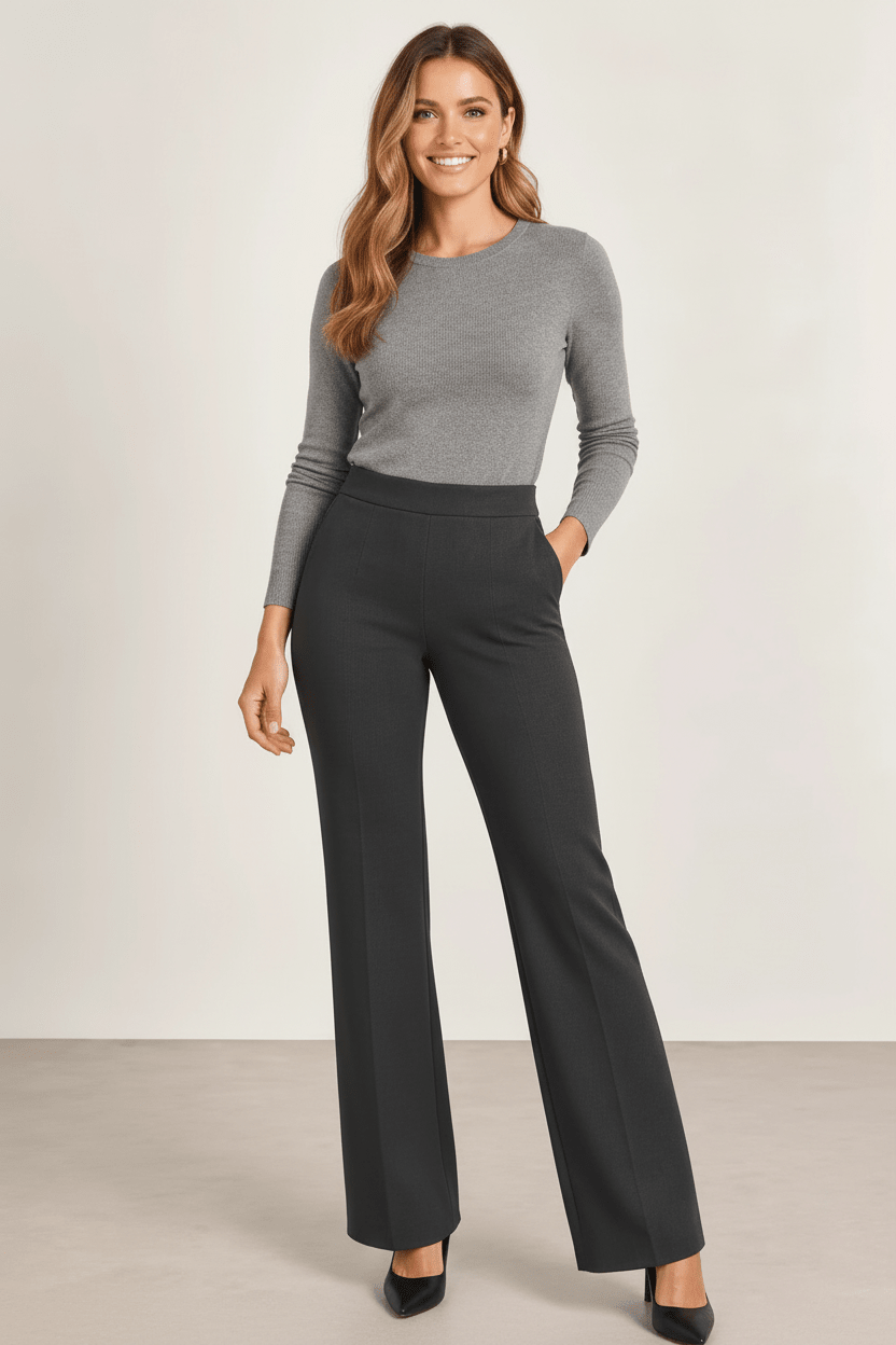 Jolie Straight Crepe PantBottomsPosh Boutique
