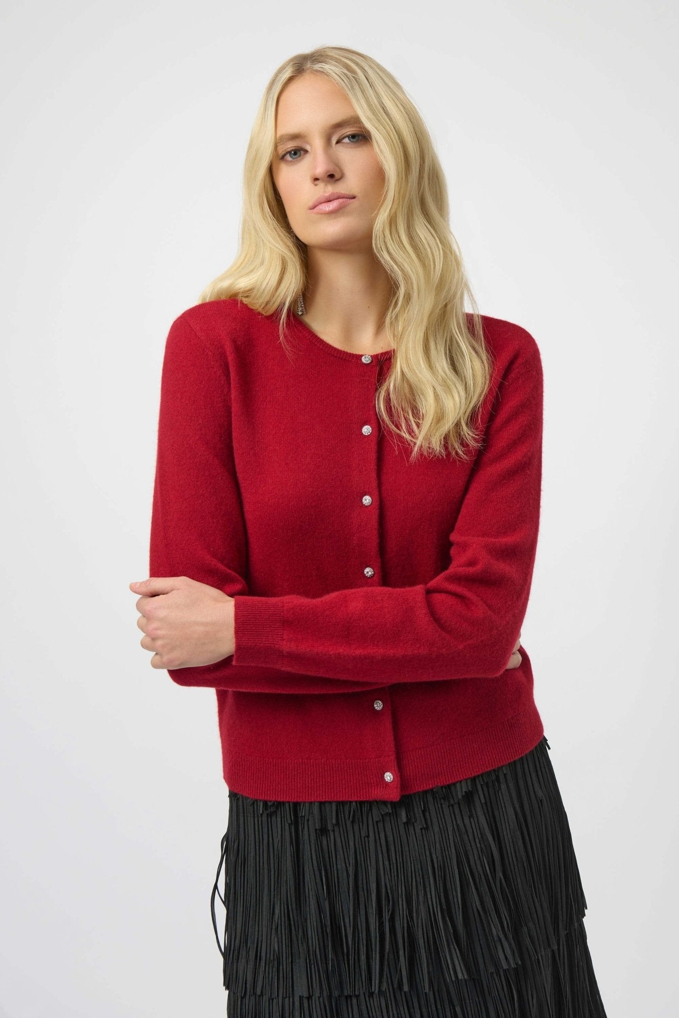 Joseph Ribkoff Deep Cherry Cashmere CardiganSweatersPosh Boutique
