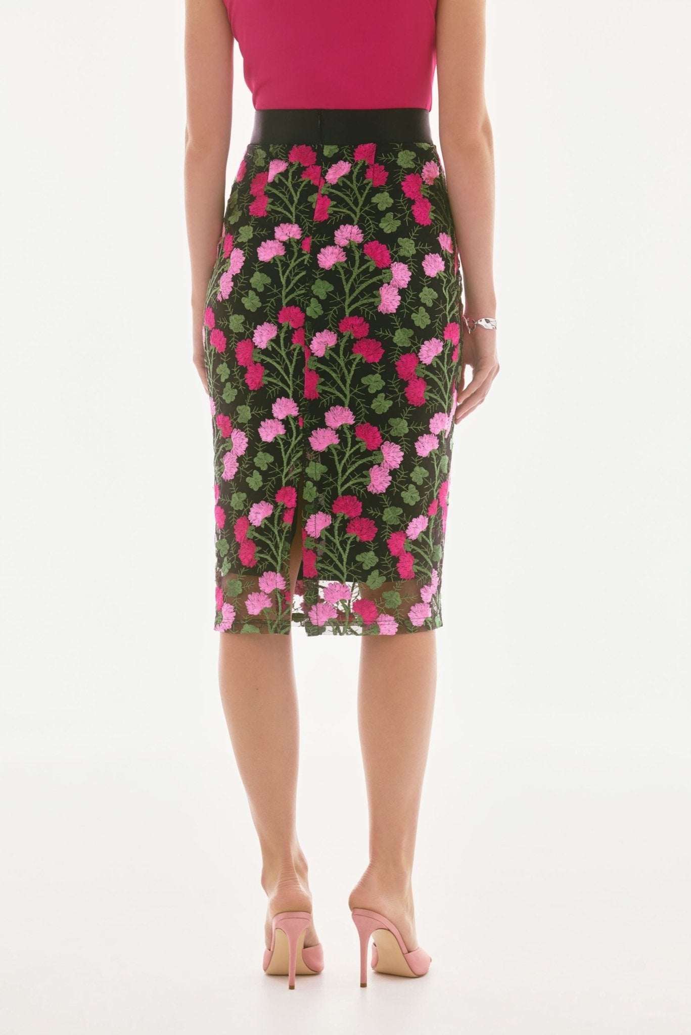 Joseph Ribkoff Floral Embroidered Pencil SkirtSkirtsPosh Boutique