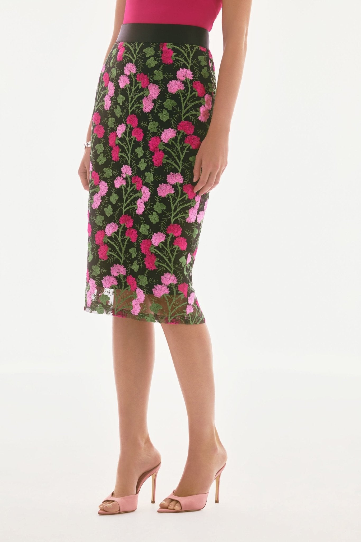 Joseph Ribkoff Floral Embroidered Pencil SkirtSkirtsPosh Boutique