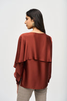 Joseph Ribkoff Satin Flared Cape TopTopsPosh Boutique