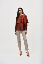 Joseph Ribkoff Satin Flared Cape TopTopsPosh Boutique