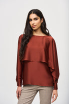 Joseph Ribkoff Satin Flared Cape TopTopsPosh Boutique