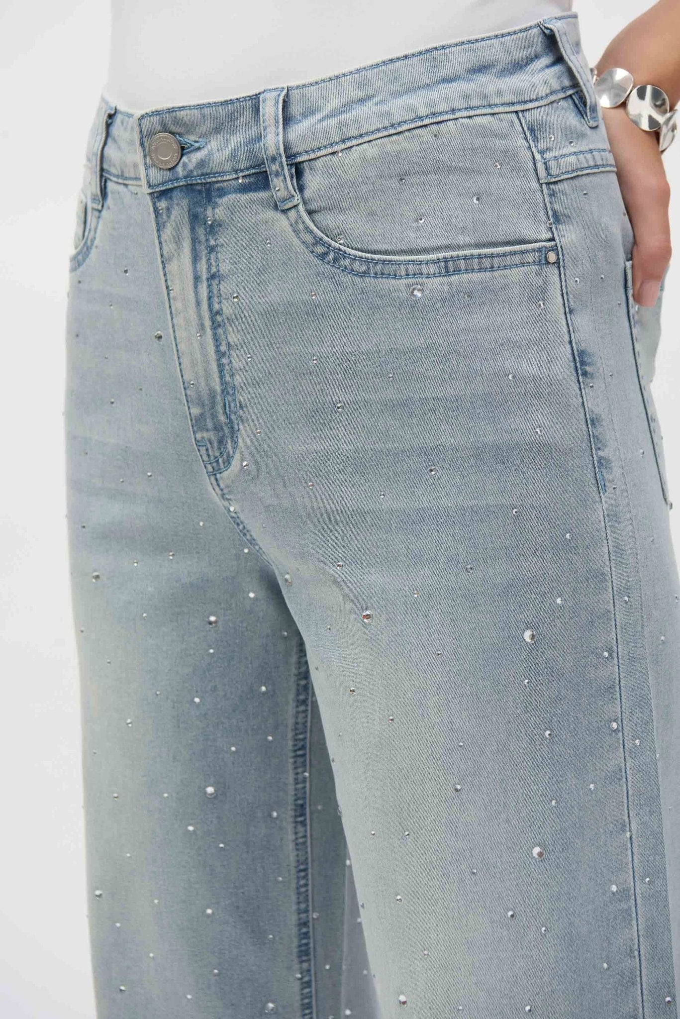 Joseph Ribkoff Wide Crystal JeansDenimPosh Boutique