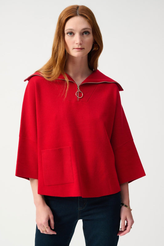 Joseph Ribkoff Zipper Collar SweaterSweatersPosh Boutique