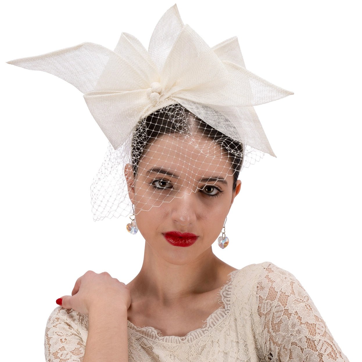 KaKyCo Bow and Veil FascinatorHatsPosh Boutique