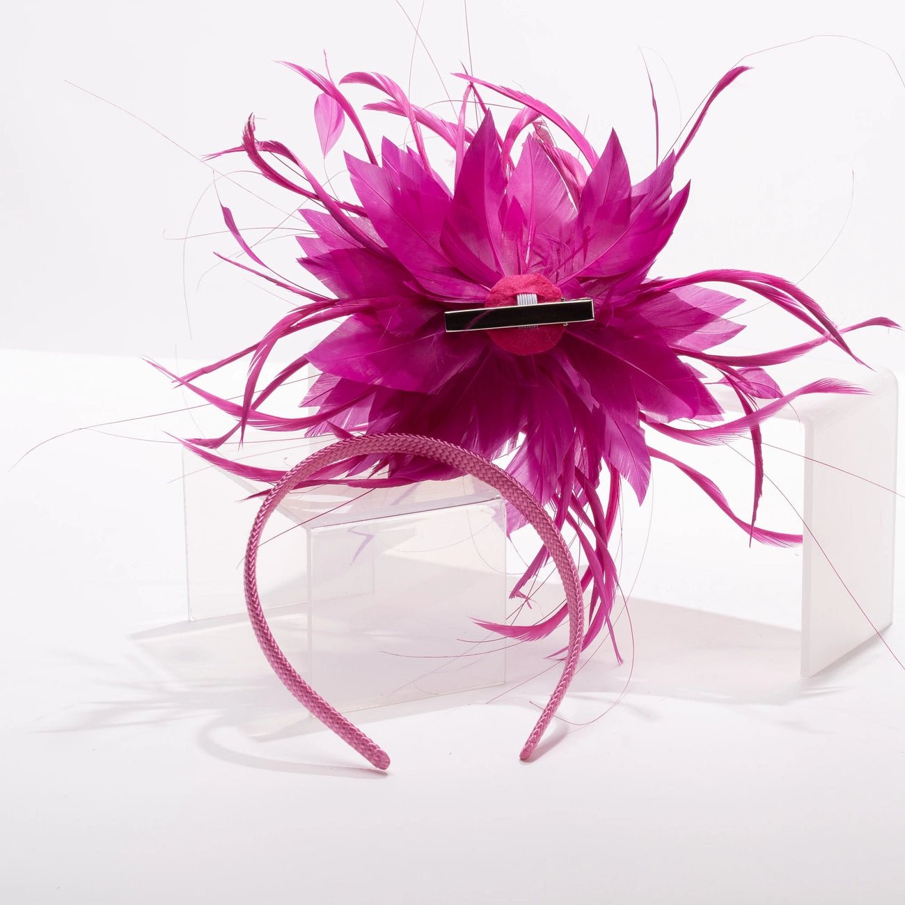 KaKyCo Fuchsia Feather FascinatorHatsPosh Boutique