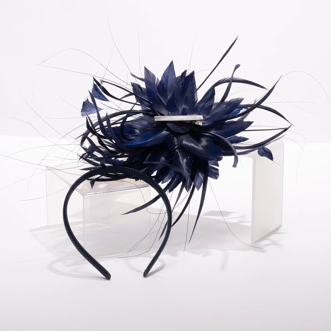 KaKyCo Navy Feather FascinatorHatsPosh Boutique