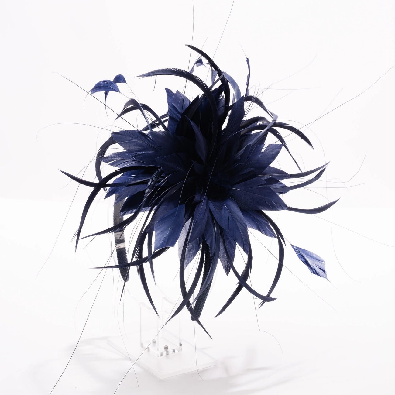 KaKyCo Navy Feather FascinatorHatsPosh Boutique