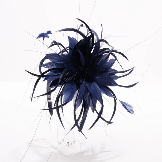 KaKyCo Navy Feather FascinatorHatsPosh Boutique