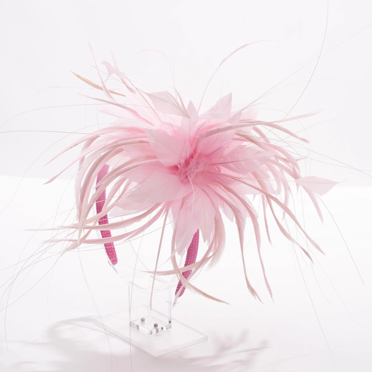 KaKyCo Pink Feather FascinatorHatsPosh Boutique