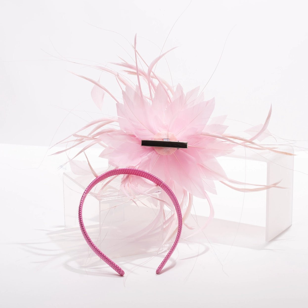 KaKyCo Pink Feather FascinatorHatsPosh Boutique