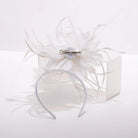 KaKyCo White Feather FascinatorHatsPosh Boutique