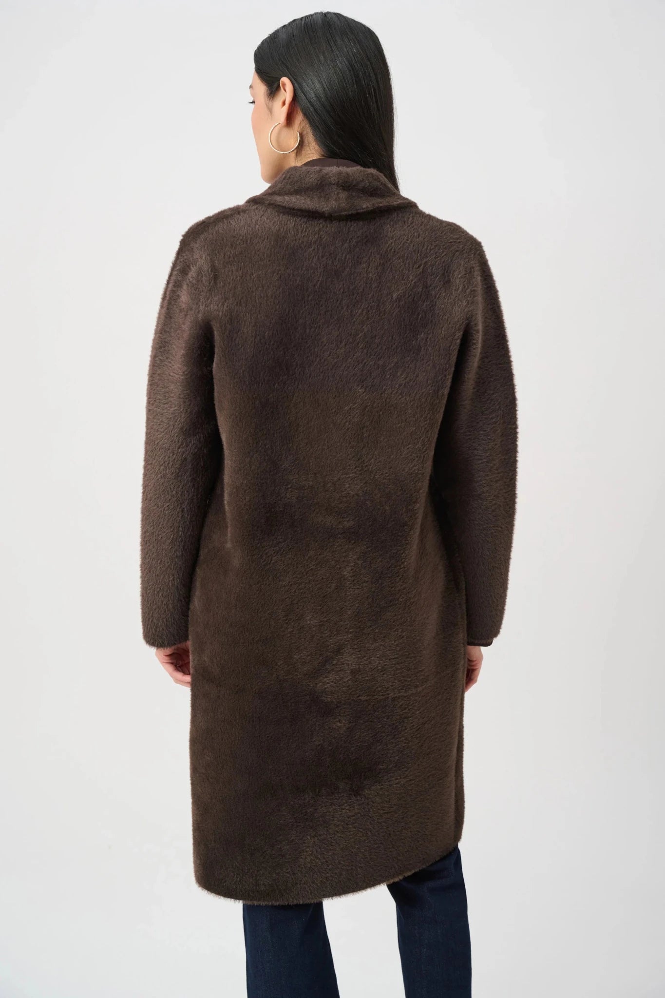 Knit Coat With Detachable Fur CollarPosh Boutique