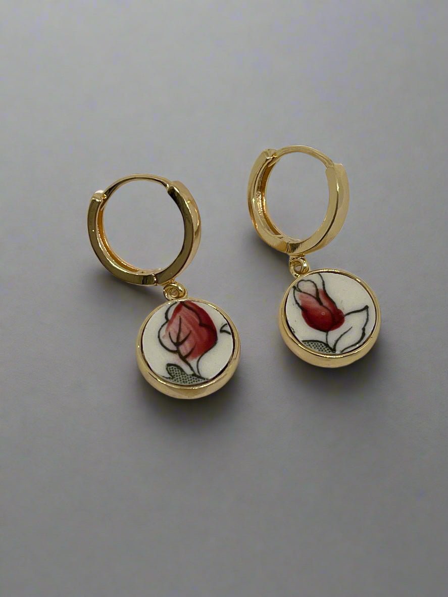 K.Ross Antique China Huggie EarringsJewelryPosh Boutique